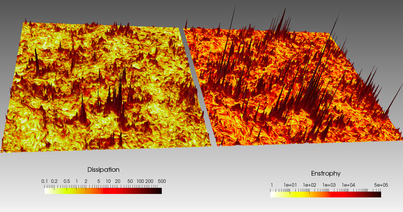 FIG2: Dissipazione di Energia/Enstrofia in fluidi turbolenti